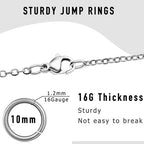 2000 Pieces Stainless Steel Jump Rings for Jewelry Making,10mm, 16 Gauge Thickness, Silver (10mm) - color: 10mm