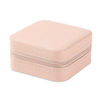 Neveika Portable Travel Mini Jewelry Box Leather Jewellery Ring Organizer Case Storage Gift Box Girls Women (pink). - color: pink