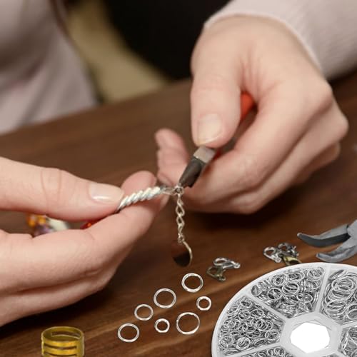 1100Pcs Open Jump Rings, Silver Jump Rings Set Stainless Steel Jump Ring O Ring Connectors for Jewelry Making Bracelet Earrings Necklace Connectors (4/5/6/7/8/10mm)… - color: Sliver