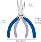 Mini Needle Nose Pliers 5"-2 Pack KAIHAOWIN Small Long Nose Pliers with Wire Cutters, Spring Loaded Thin Needle Nose Pliers, Precision Pliers Set for Crafts/Jewelry Making/Tiny Project - size: 2 Pack