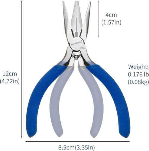 Mini Needle Nose Pliers 5"-10 Pack KAIHAOWIN Small Long Nose Pliers with Wire Cutters, Spring Loaded Thin Needle Nose Pliers, Precision Pliers Set for Crafts/Jewelry Making/Tiny Project - size: 10 Pack