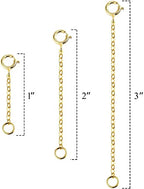 14K Gold Necklace Extender 925 Sterling Silver Chain Extension Necklace Bracelet Anklet Extender for Jewelry Making（1 2 3 inch） - color: A-14K Gold（1 2 3 inch）