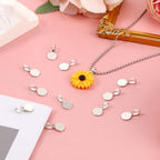 Psyqtsuary 100 pcs Bails for Jewelry Making Silver on Flat Pad Bails Round Pendants Charms Connector Hanger Glue On Pendant Bail Jewelry Bail - color: silver