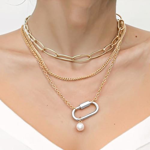 10pcs Screw Carabiner Lock Charms, Silver Necklace Lock Clip Keychain Clip Hook Metal Oval Keyring Holder Clasp for DIY Necklace Bracelets Jewelry Making, 2.5x1.5cm - color: Silver