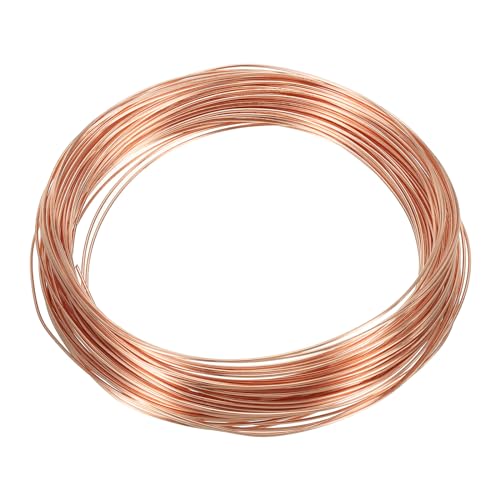 PATIKIL 66 Feet Solid Bare Copper Wire, 21 Gauge 99.9% Pure Copper Wire 0.8mm Soft Beading Wire Metal Plant Stem Ties for Jewelry Craft (20m) - size: 0.8mmx20m