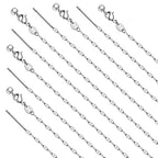 Crisjanggo 10 Pack Stainless Steel Dainty Lip Chain Adjustable Charm Necklace Bulk with Rubber Stopper for Jewelry Making - color: Silver Lip