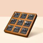Oirlv Solid Wood Ring Display Stand - 9 Bit Ring Holder & Organizer Tray (Grey) - color: Grey