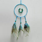 FANDOL DIY Dream Catcher Beginner Kit, Making Dream Catcher Supplies Include Metal Hoop, Feathers, Faux Suede Cord, Thread, Wood Beads (Sky Blue) - color: Sky Blue