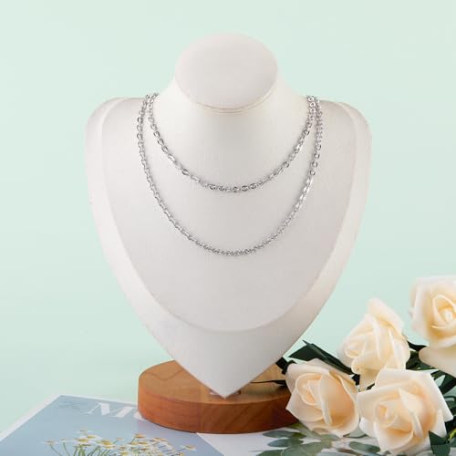 KYUNHOO 5 Meters Flat Circle Chain Roll Silver Jewelry Chains for Making Jewelry Stainless Steel Chain Bulk Thin Cable Chains Sunflower Texture Chain for Crafts Making - color: Oval Silver