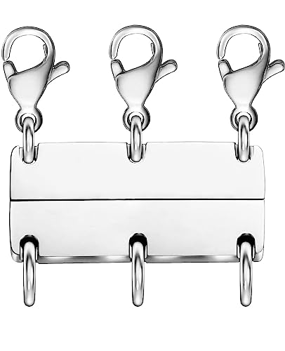 Clysoru Necklace Layering Clasps and Closures for Women Gold and Silver Multiple for Layered Separator Beads Chain Extender Necklaces Bracelet Safety Jewelry Clasp - color: Silver