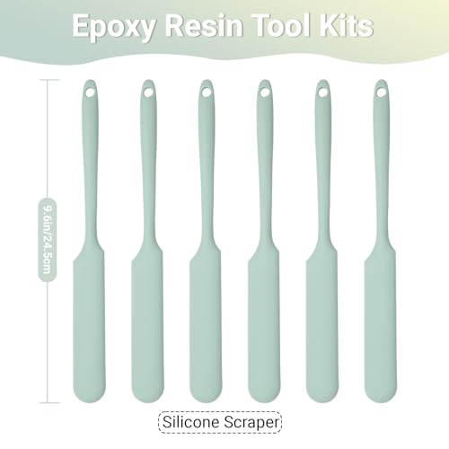 Gartful 6PCS Silicone Spatula Sticks, Non-Stick Epoxy Resin Mixing Sticks Scraper Tools, Reusable Stirring Rods for Resin, Paint, Waxing, Liquid, Arts Crafts Supplies, Facial Mask, Light Green - color: Light Green