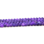 Nature Frost Cracked Dream Fire Dragon Veins Agate Beads Round Stone Beads for Jewelry Making DIY Bracelets Necklaces 15" (6mm, Purple) - color: Purple Frosted Agate, size: 6mm
