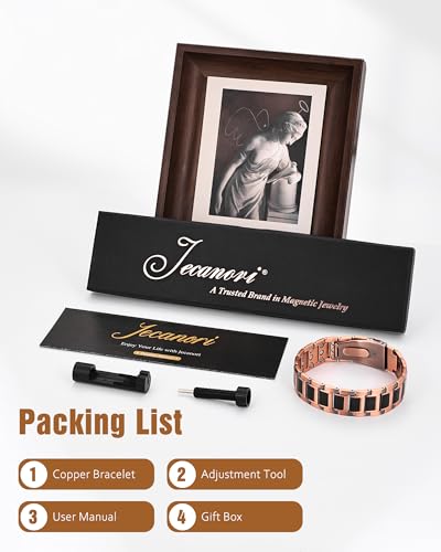 Jecanori Copper Magnetic Bracelet for Men, 3X Strength Pure Copper Bracelet for Men,Ideal Gift - style: The Forge