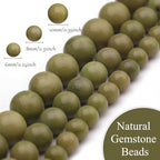Natural Stone Beads Avocado Jade 8mm Polished Round Smooth Gemstone Beads for Jewelry Making Supplies 15 Inch(45 Beads) - color: Avocado Jade 8mm-45pcs