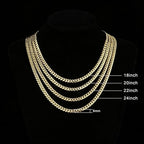4/6mm Cuban Link Chains for Men - Gold/Silver Plated Stainless Steel Miami Curb Chain Necklace - No Tarnish Hip Hop Mens Jewelry, 18"/20"/22"/24" - color: 6MM Gold Chain, size: 22inch