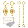 14K Gold Magnetic Necklace Clasps and Closures 925 Sterling Silver Magnetic Jewelry Clasps for Necklace Bracelet Extender - color: D-14K Gold