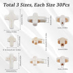SUNNYCLUE 1 Box 90Pcs White Cross Beads Mini Small Synthetic Turquoise Stone Cross Bead Tiny Pocket Crosses Easter Holiday Crucifix Loose Spacer Beads for Jewelry Making Beading Supplies DIY Crafts - color: 90Pcs 10/16/20mm White Cross Beads