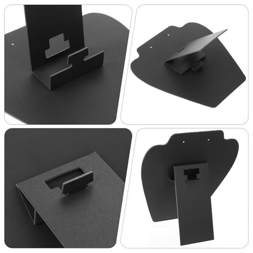 12 PCS Black Velvet Necklace Display,Jewelry Display for Selling and Shows | Foldable Necklace Easel Stand, Soft Velvet, Easy to Assemble