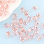 100pcs Holographic Pink Faceted Crystal Glass Beads 8x10mm, Shiny Teardrop Glass Beads for Jewelry Making, Crystal Beads for Bracelet Necklace Earring DIY Craft - color: Water Pink