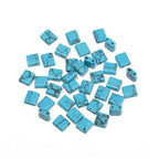 Xilitata Natural Blue Turquoise Stone Beads, Each Approximately 5x5x2mm Square 2-Hole Spacer Bead, are Used to Make Bracelets, Earrings, Necklaces, with Each String Measuring 15-16 Inches - color: Blue Turquoise