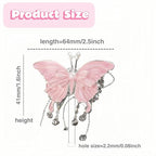 8pcs Butterfly Beads for Pens 64mm Colorful Rhinestone Beads for DIY Bracelet Necklace Earrings Keychain Making - color: 3D Advanced-8pcs