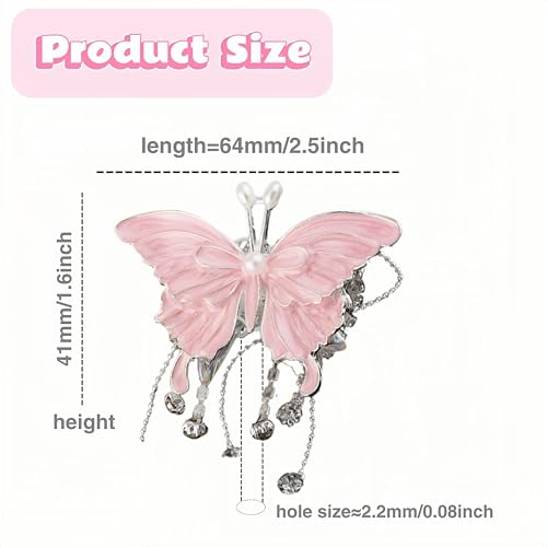 8pcs Butterfly Beads for Pens 64mm Colorful Rhinestone Beads for DIY Bracelet Necklace Earrings Keychain Making - color: 3D Advanced-8pcs
