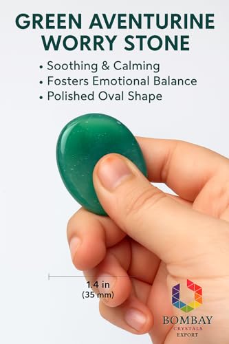 Green Aventurine Worry Stone – Genuine Polished Palm & Thumb Stone for Luck, Heart Chakra & Travel Mindfulness Gift - color: Green Aventurine