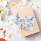 Earring Cards, Set Jewelry Making Supplies with 100 Pcs Earring Holder Cards 200 Pcs Earring Backs and 100 Jewelry Packaging for Earrings Necklace Jewelry Display, Bags 3.5x2.4 Inches (Marble White) - color: White Marble Pattern