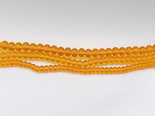 Glass Beads 6mm 140pcs Round Smooth Loose Beads for Bracelet Necklace Jewelry Making Craft DIY（6mm, 50603 Yellow） - color: Yellow, size: 6mm