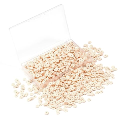 Polymer Clay Beads, 6mm Heishi Bead for Jewelry Bracelets Necklace Making 1000PCS - color: Cosmic latte
