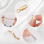 Beebeecraft 1 Box 6Pcs Lobster Claw Clasp with 2 Sizes Jump Rings 18K Gold & Platinum Plated Brass Necklace Clasps for Jewelry Bracelet Extender - color: Gold and Silver