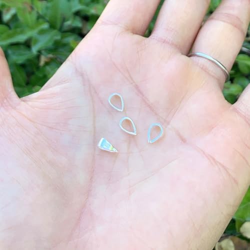 10pcs Adabele Authentic 925 Sterling Silver Hypoallergenic Pendant Clasp Soldered Folding Donut Bail Loop 7mm x 5mm for DIY Craft Jewelry Making SS181-2 - color: Sterling silver, size: 7mm x 5mm - 10pcs