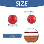 FASHEWELRY 200Pcs Transparent Frosted Glass Bead 4mm Matte Crystal Glass Loose Beads for DIY Jewelry Making (Tomato) - color: Tomato
