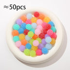 50pcs 20mm Rhinestone Beads - Shine Disco Ball, Chunky Bubblegum, Crystal Round, Jumbo Plastic for Pen Bag Chain Jewelry Making - color: style-1