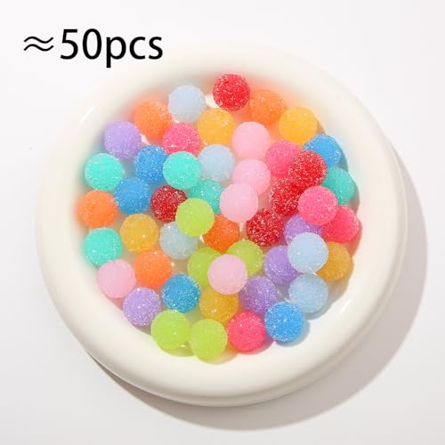 50pcs 20mm Rhinestone Beads - Shine Disco Ball, Chunky Bubblegum, Crystal Round, Jumbo Plastic for Pen Bag Chain Jewelry Making - color: style-1