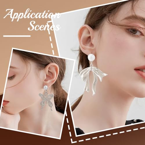 1 Box 120Pcs Pearl Earring Stud Findings Pearl Earring Posts Silver Hypoallergenic Metal with Ear Nuts Back Loop and Imitation Beads Ear Studs for Jewelry Making DIY Crafts Supplies Women - color: Silver