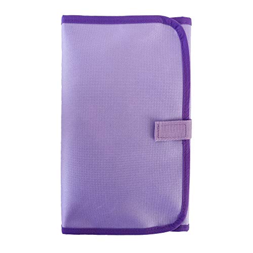 Travel Foldable Jewelry Rolls Bag Hanging Jewelry Organizer with 9 Zippered Clear Pockets Storage Pouch with Rotatable Hanger (PURPLE) - color: PURPLE