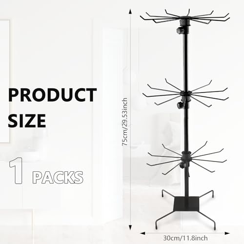 1Pc Rotating Display Stand Jewelry Display Rack with Hooks Metal Earrings Display Stands for Selling Necklace