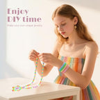Sunlode Glitter Pony Beads Bulk 1000+ Pieces, 9 Colors 6x9mm Sparkly Clear Acrylic Beads Large Plastic Kandi Bead for Bracelets Big Hole Hair Braids Jewelry Making Crafts DIY Projects - color: Twinkling Fine Glitter 1000pcs