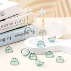 FASHEWELRY 10Pcs Glass Bell Flower Beads Caps Transparent Wind Bell Beads 21mm Glass Fishing Bead Jellyfish Beads for Wind Chimes Craft Jewelry Making (Dark Cyan) - color: Dark Cyan
