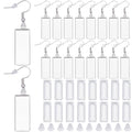 1 Box 90Pcs 30 Sets Earring Bezel Blanks Stainless Steel Earring Wire Hooks 10x25mm Rectangle Bezel Pendant Trays with Glass cabochons Silicone Backs for Jewelry Making DIY Dangle Charms - style: Style 3