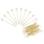 PATIKIL 200Pcs 304 Stainless Steel Jewelry Eye Pins 25mm 22 Gauge Gold Open Eye Pins for Jewelry Making DIY Craft Necklaces Bracelets Earrings - color: Gold, size: 25mm