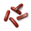 5PCS Natural Red Stone Rectangle Curved Beads Gemstone Pendants Connectors for DIY Bracelet Neclace Jewelry Making - color: Red Stone