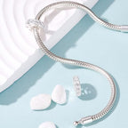 925 Sterling Silver Spacer Charm Bead with Clear CZ for Pandora Charms Bracelets - color: 2Pcs White Crystal Heart