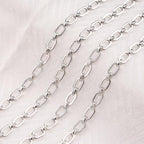 Jabogrii 9.8 Feet Silver Paperclip Chain for Jewelry Making Stainless Steel Oval Link Chain Spool Handmade Jewelry Findings - color: Paperclip Silver
