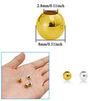200 Pcs 8mm Round Metal Beads & Spacers - Smooth Loose Ball Beads for Stackable Bracelet & Necklace Jewelry DIY Crafts (Gold, Silver) - color: 8mm, Gold Silver