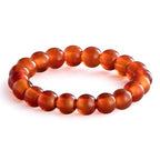 NLIEO Natural Gemstone Stretch Beaded Rings for Women Stackable Dainty Elastic Crystal Rings Jewelry - style: Red Agate