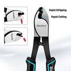 DURATECH 3-Piece Bolt Cutter Pliers Set, 14" Heavy Duty, 8" Mini, 8" Wire Cable Cutter with Carrying Case, Ergonomic Handle, Cr-V Blade for Bolts, Rivets, Chains, Wires - size: 8" Cable Cutter + 8" Bolt Cutter +14" Bolt Cutter