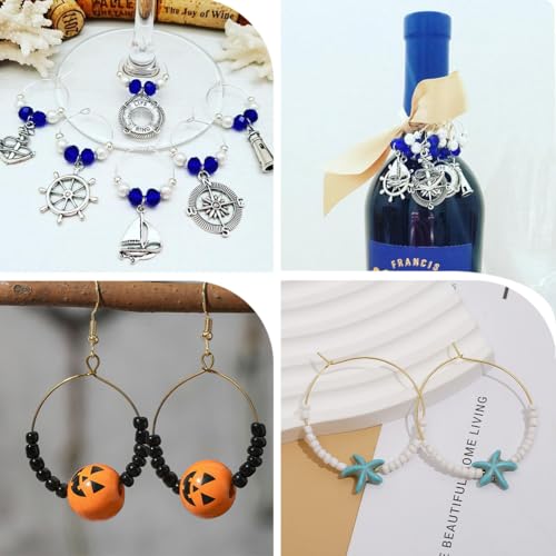 Beebeecraft 1 Box 100Pcs Hoop Ear Wires 316 Stainless Steel Earring Round Loops Findings Wine Glass Charm Rings for Beading Jewelry Making 35mm - color: Silver, size: 35mm