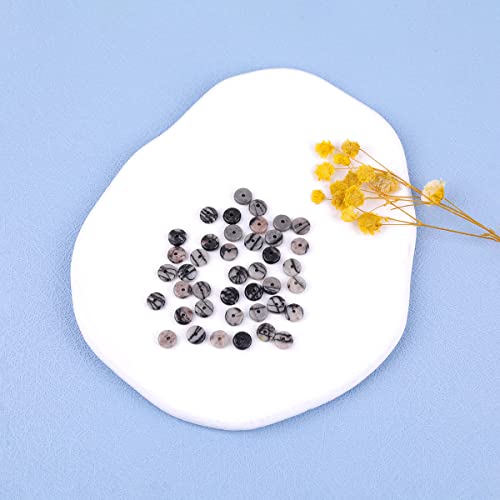 JOE FOREMAN 2x6mm Natural Webbed Black Picasso Jasper Stone Agate Heishi Disc Rondelle Spacer Beads for Jewelry Making Full 15" Strand Energy Stone Healing Power - color: Webbed Black Picasso Jasper